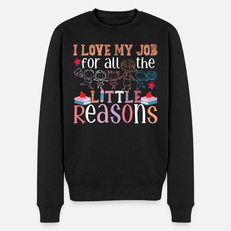 Niedliche Pre K Lehrer Zitat Kindergarten Vorschule - Männer Premium Bio Pullover - Schwarz