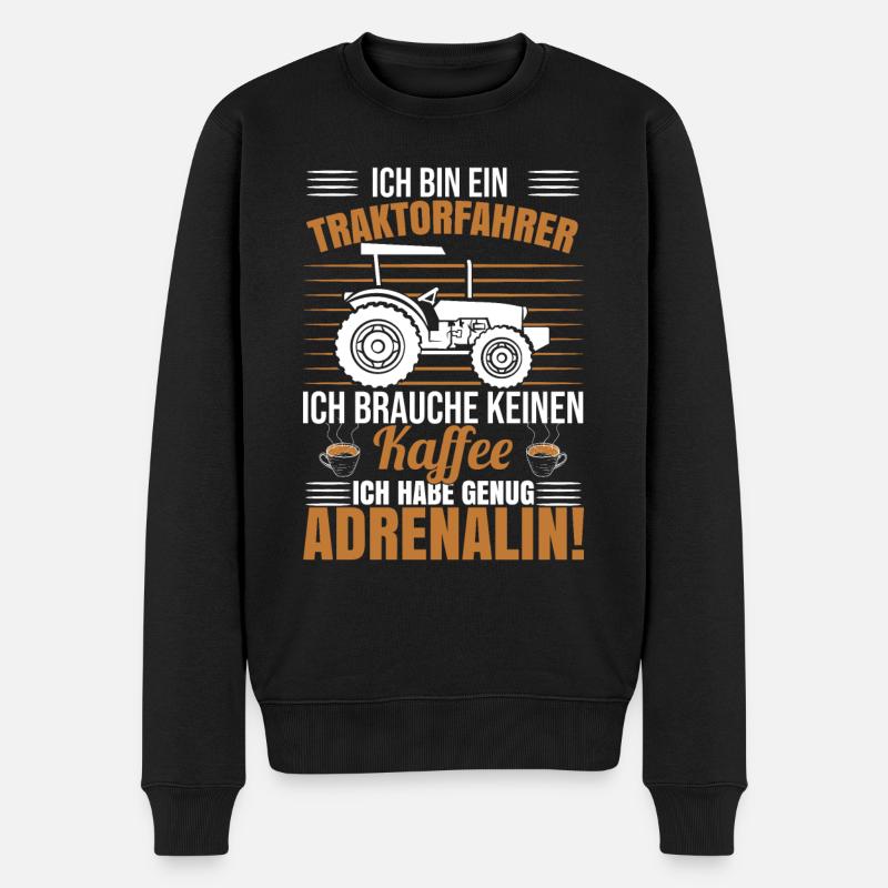 Ich Bin Ein Traktorfahrer - Männer Premium Bio Pullover - Schwarz