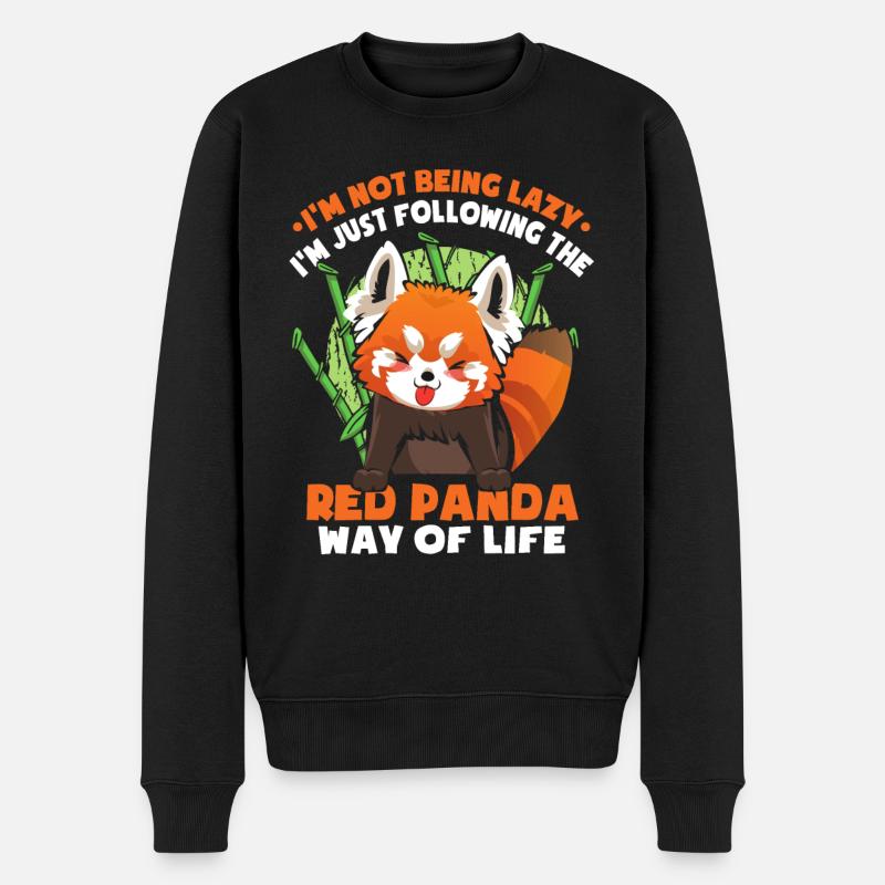 Ich bin nicht faul - Männer Premium Bio Pullover - Schwarz