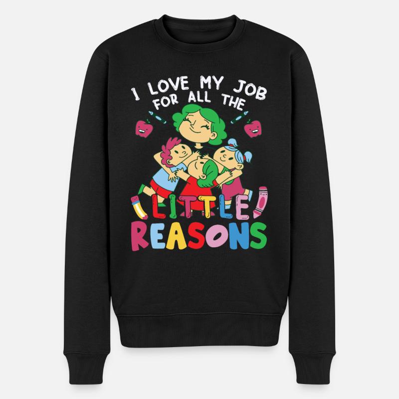 J’aime mon travail pour toutes les petites raisons - Pull Premium bio Homme - noir