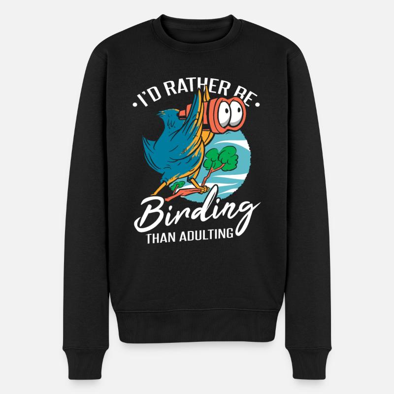 Je préfère observer les oiseaux - Pull Premium bio Homme - noir
