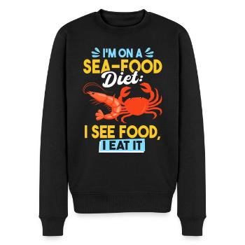 Papa Witze Meeresfrüchte Lustige Kreuzfahrt - Männer Premium Bio Pullover - Schwarz - Vorne - Nico (187cm)