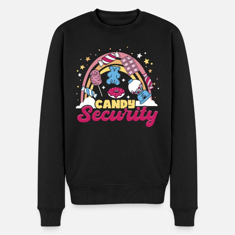 Süßigkeiten-Sicherheit - Männer Premium Bio Pullover - Schwarz