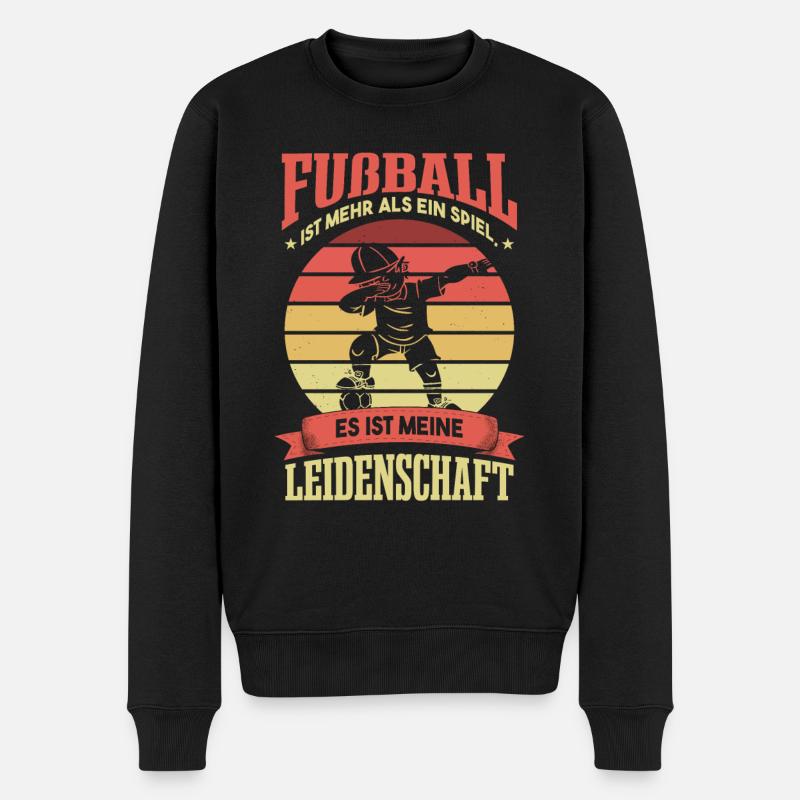 Fußball Fans Sprüche Kinder Fußballer - Männer Premium Bio Pullover - Schwarz