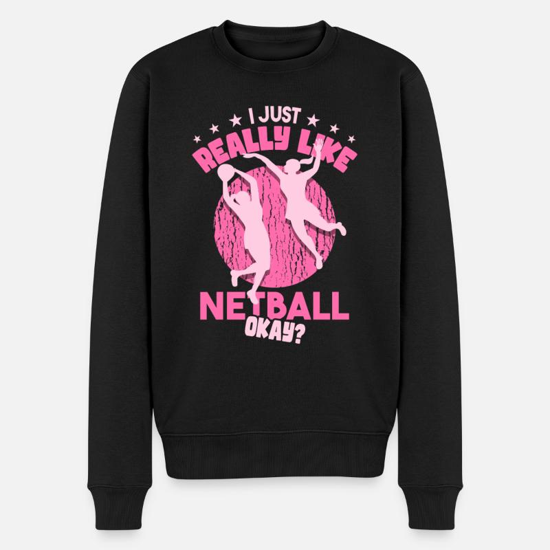 Netball Geschenk - Männer Premium Bio Pullover - Schwarz