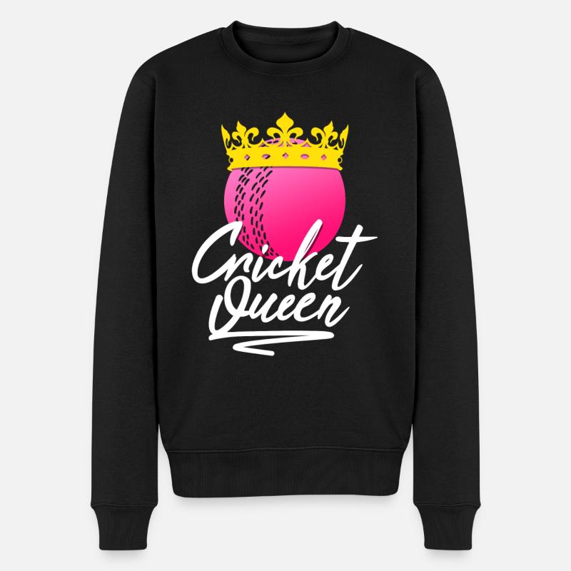 Cricket-Königin - Männer Premium Bio Pullover - Schwarz
