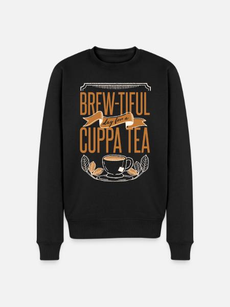 Funny Tea Pun - Men's Premium Organic Jumper - black