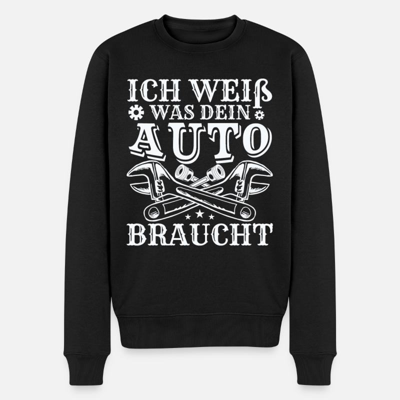 Lustiges KFZ Mechaniker Mechatroniker - Männer Premium Bio Pullover - Schwarz