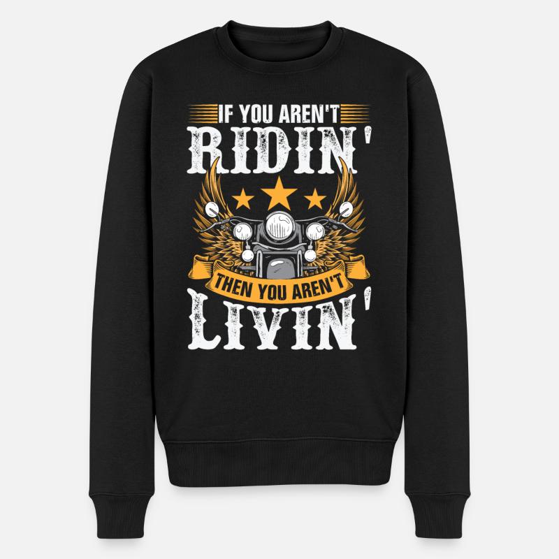 Citation du motard moto - Pull Premium bio Homme - noir