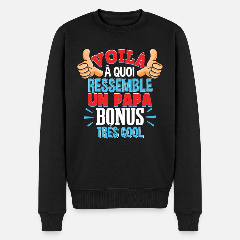 Un Papa Bonus - Pull Premium bio Homme - noir