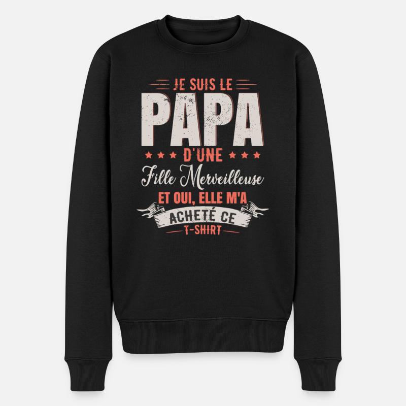 Papa D'Une Fille - Pull Premium bio Homme - noir