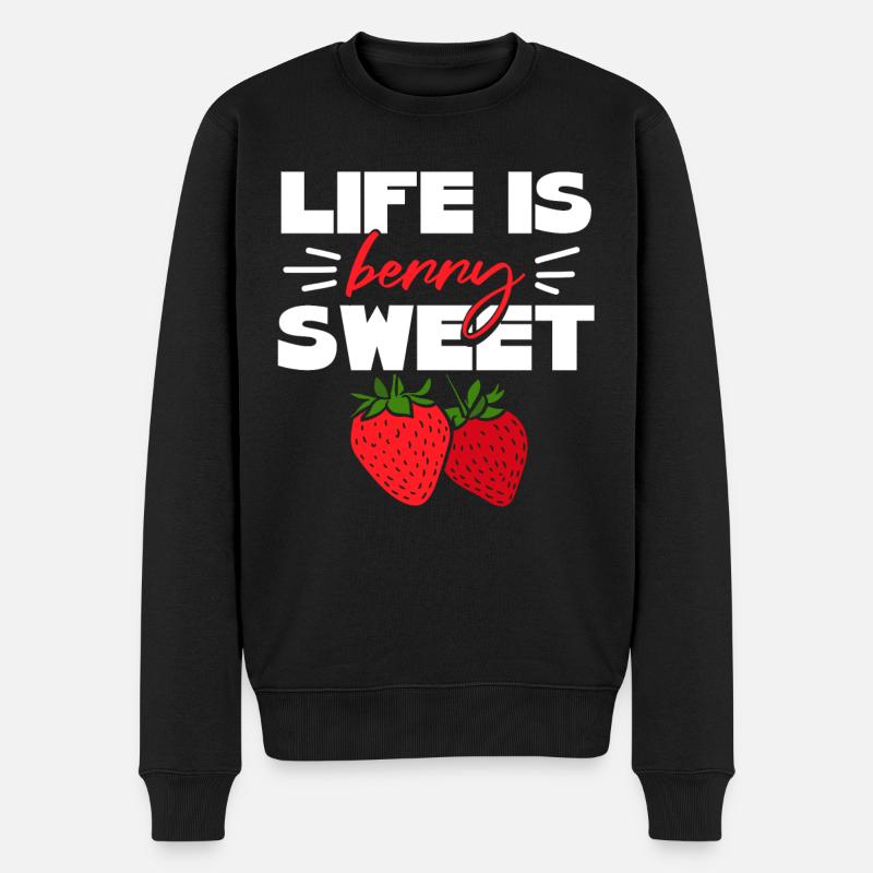 La vie est une fraise douce aux baies - Pull Premium bio Homme - noir