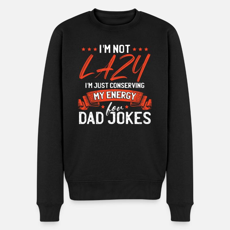 Papa-Witze - Männer Premium Bio Pullover - Schwarz