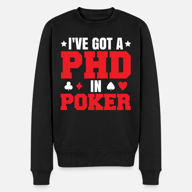Joueur de poker Texas Hold’Em - Pull Premium bio Homme - noir
