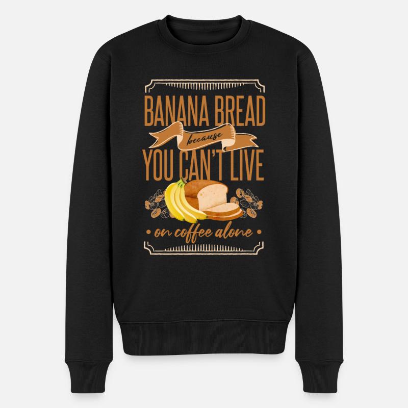 Bananenbrot Kaffee - Männer Premium Bio Pullover - Schwarz