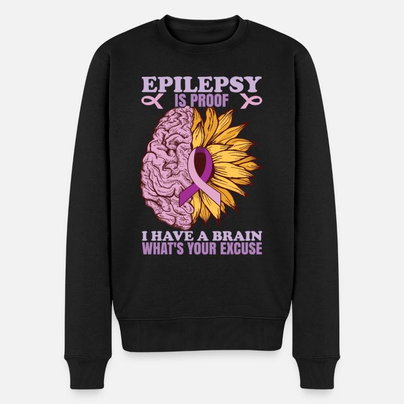 Epilepsie ist der Beweis - Männer Premium Bio Pullover - Schwarz