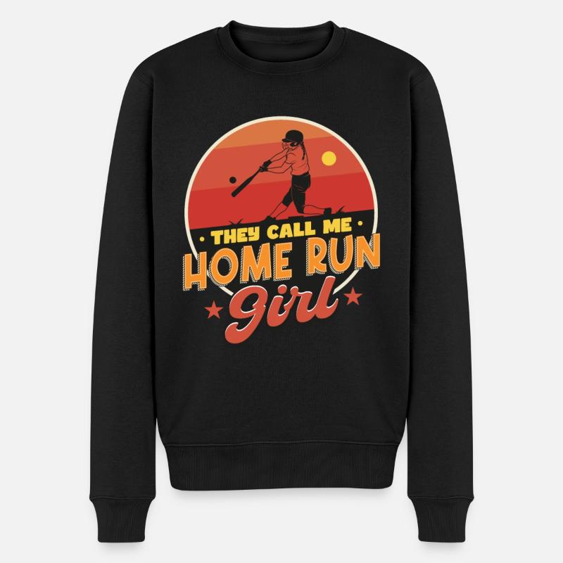 Home Run Mädchen - Männer Premium Bio Pullover - Schwarz