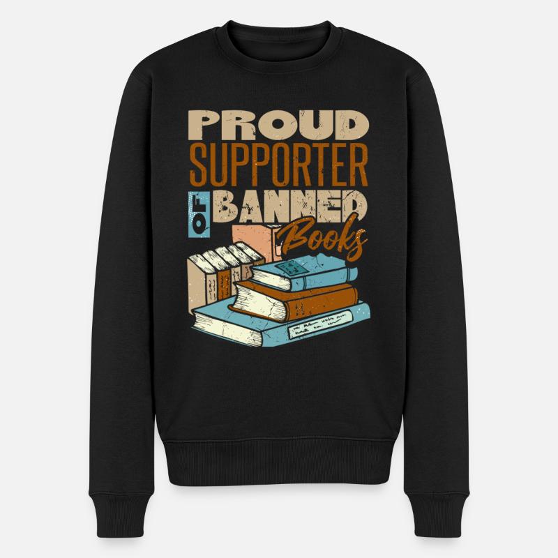 Fier partisan des livres interdits - Pull Premium bio Homme - noir