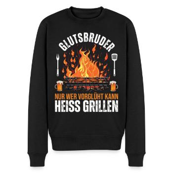Grillmeister BBQ Grillkönig Holzkohle Smoker Bier - Männer Premium Bio Pullover - Schwarz - Vorne - Nico (187cm)