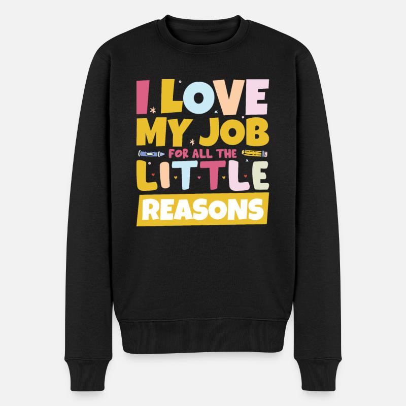 Kindergarten Lehramt Schule Vorschule - Männer Premium Bio Pullover - Schwarz