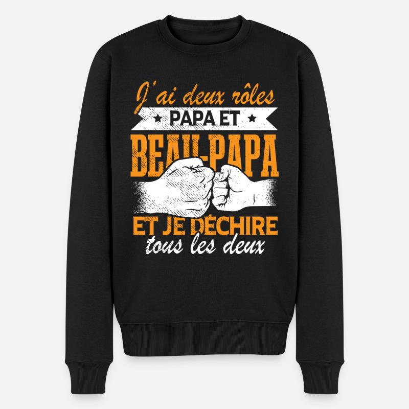 Papa Et Beau-Papa - Pull Premium bio Homme - noir