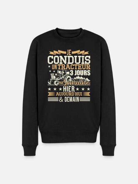 Fermier Tracteur Paysan Agriculteur - Pull Premium bio Homme - noir