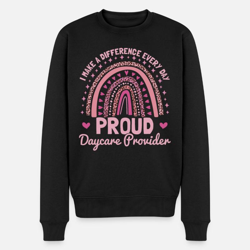 Stolze Kita-Erzieherin - Männer Premium Bio Pullover - Schwarz