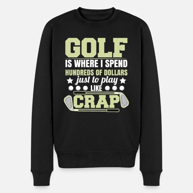 Blague de golf drôle - Pull Premium bio Homme - noir