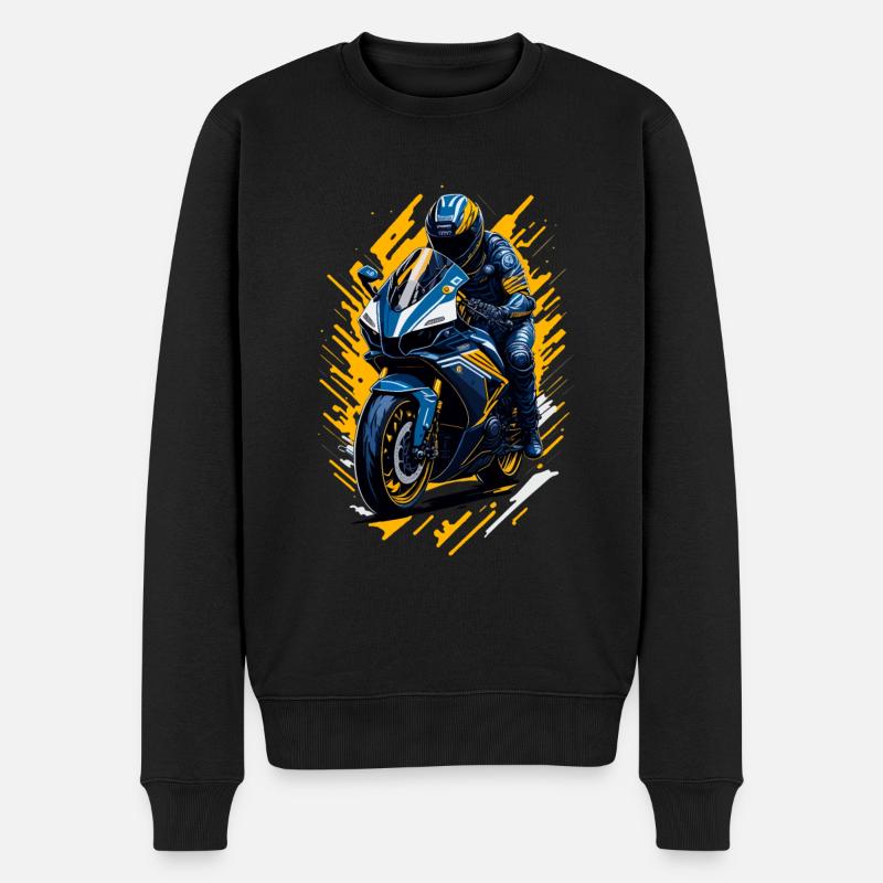 Sportmotorrad - Männer Premium Bio Pullover - Schwarz