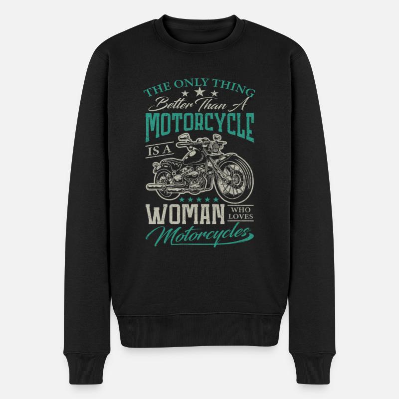 Das Einzige, was besser ist als ein Motorrad - Männer Premium Bio Pullover - Schwarz
