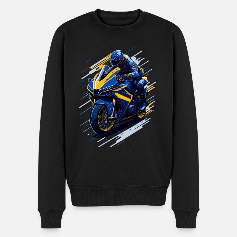 Sportmotorrad - Männer Premium Bio Pullover - Schwarz