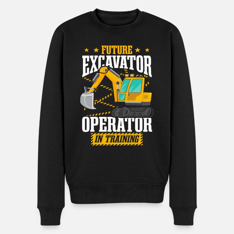 Baggerfahrer in Ausbildung - Männer Premium Bio Pullover - Schwarz