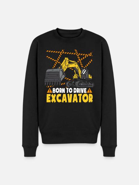Toddler Excavator Construction Vehicle - Men's Premium Organic Jumper - black