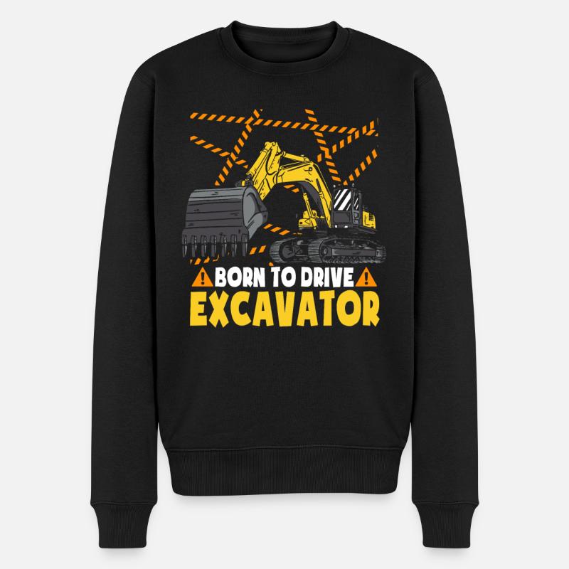 Kleinkind Bagger Baufahrzeug - Männer Premium Bio Pullover - Schwarz