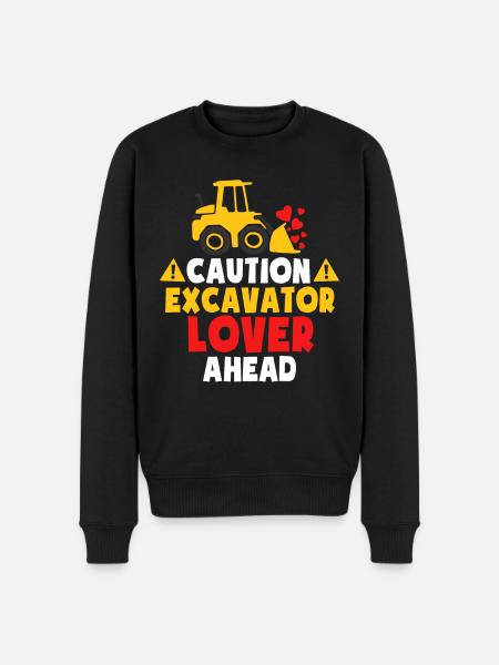 Excavator Lover Ahead - Men's Premium Organic Jumper - black