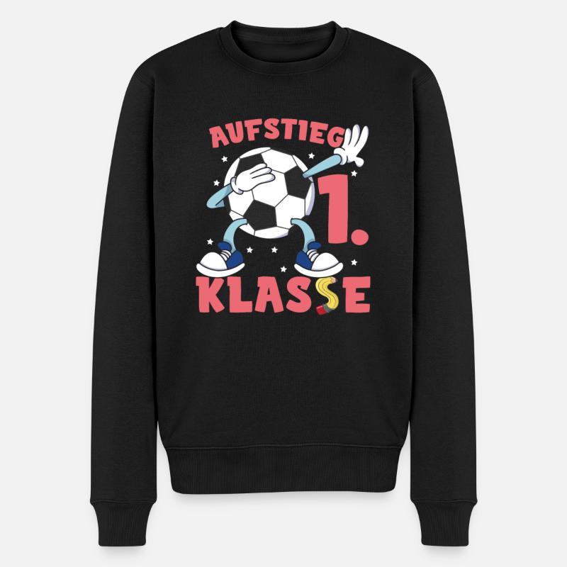 Fußball Schulkind Einschulung - Männer Premium Bio Pullover - Schwarz