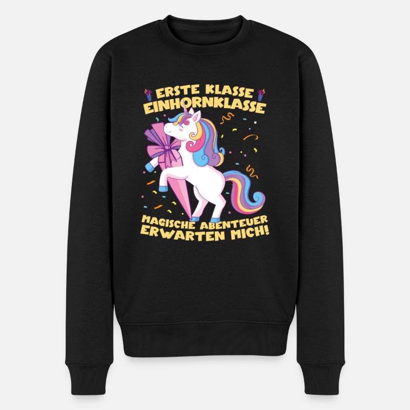 Erste Klasse Einhornklasse - Männer Premium Bio Pullover - Schwarz