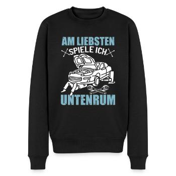 Humor Männer Mechaniker Auto - Männer Premium Bio Pullover - Schwarz - Vorne - Nico (187cm)