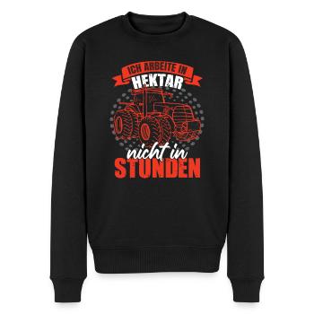 Bauern Traktor Sprüche Landwirtschaft - Männer Premium Bio Pullover - Schwarz - Vorne - Nico (187cm)