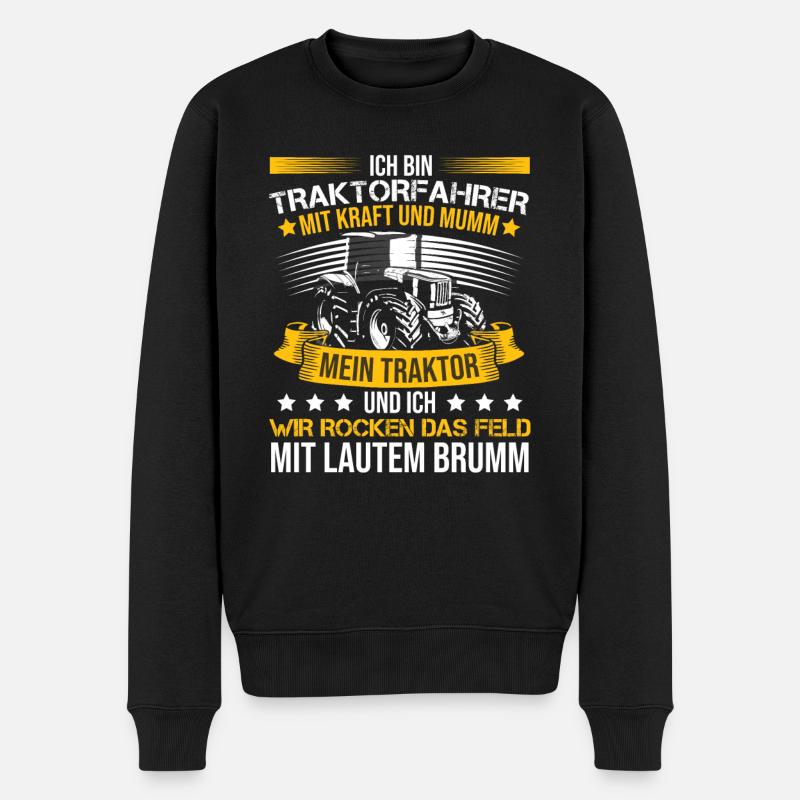 Ich Bin Ein Traktorfahrer - Männer Premium Bio Pullover - Schwarz