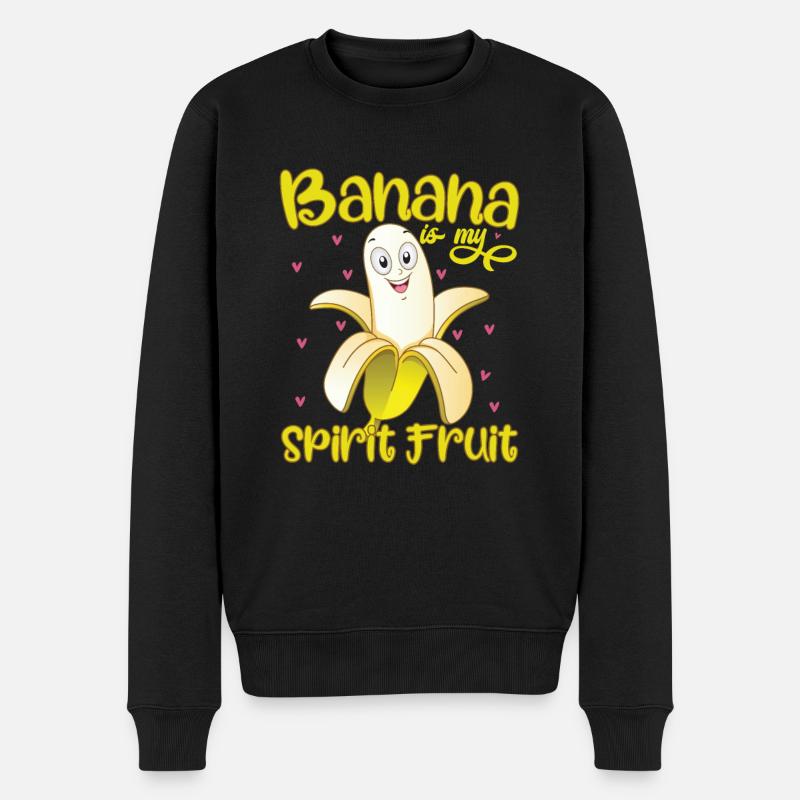 Banane ist meine Geisterfrucht - Männer Premium Bio Pullover - Schwarz