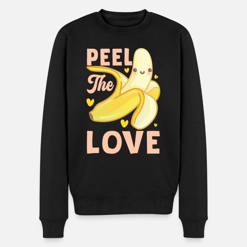 Peler l’amour banane Funny Fruit - Pull Premium bio Homme - noir