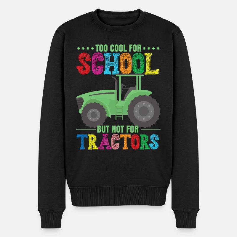 Lustiger Farmer Boys Traktor - Männer Premium Bio Pullover - Schwarz