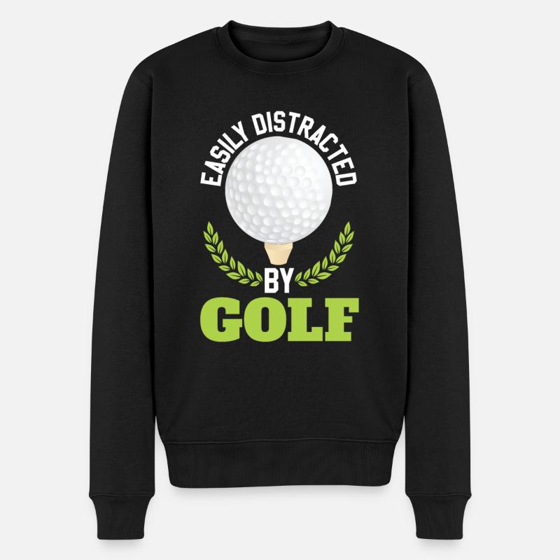 Facilement distrait par le golf - Pull Premium bio Homme - noir