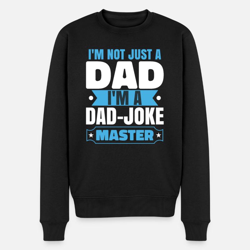 Ich bin ein Papa-Witze-Meister - Männer Premium Bio Pullover - Schwarz