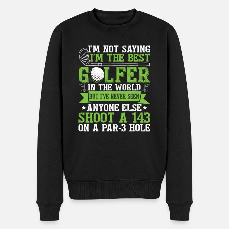 Ich bin der beste Golfer - Männer Premium Bio Pullover - Schwarz