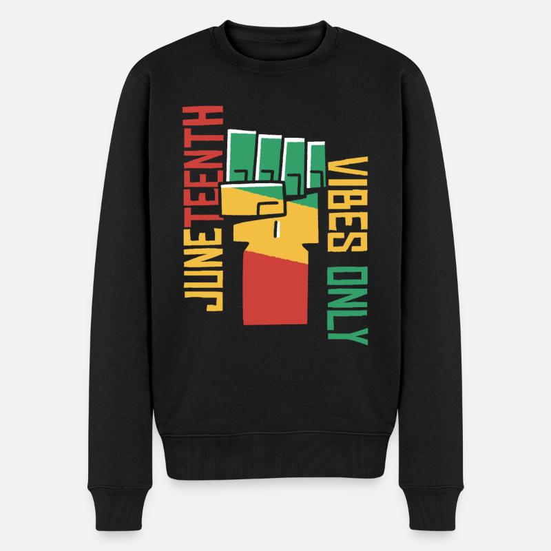 Nur Juneteenth-Vibes - Männer Premium Bio Pullover - Schwarz