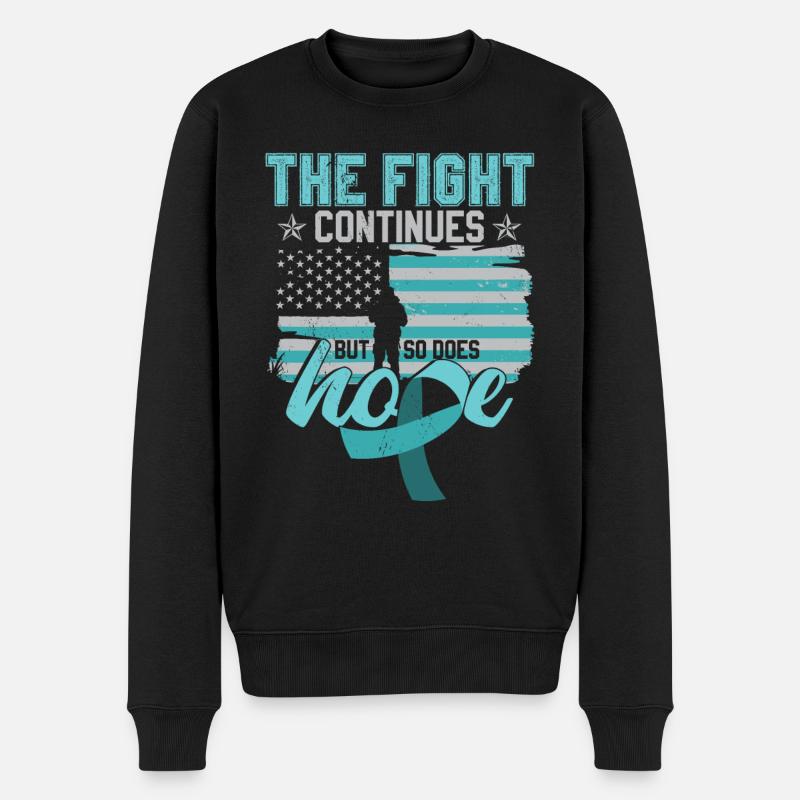 PTBS-Kämpfer - Männer Premium Bio Pullover - Schwarz