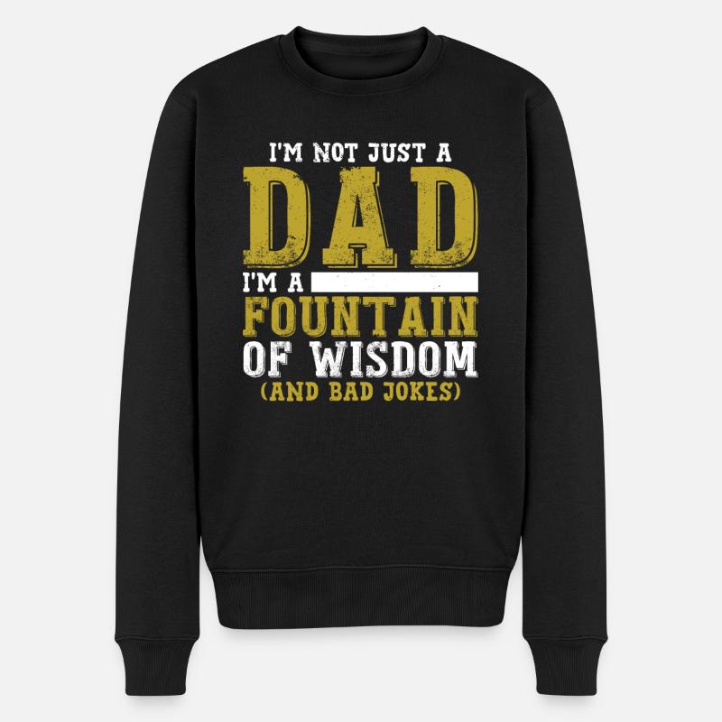 Ich bin Vater - Männer Premium Bio Pullover - Schwarz