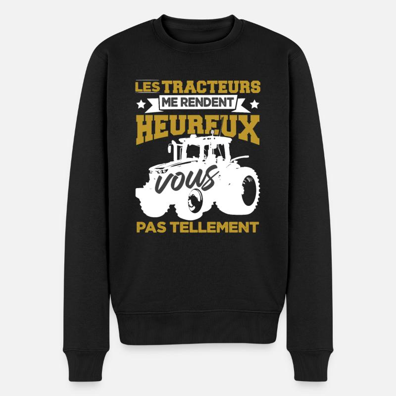 Les Tracteurs Me Rendent Heureux - Pull Premium bio Homme - noir